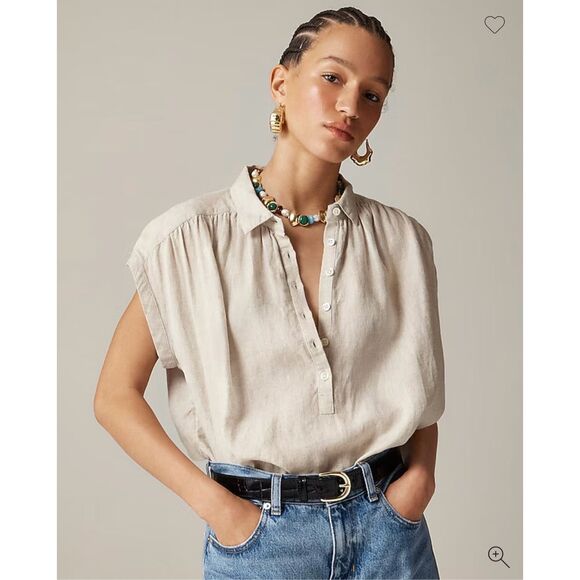 J. Crew New Capitaine shirt in Baird McNutt Irish linen Flax Size M NWT CG943 - Picture 1 of 10